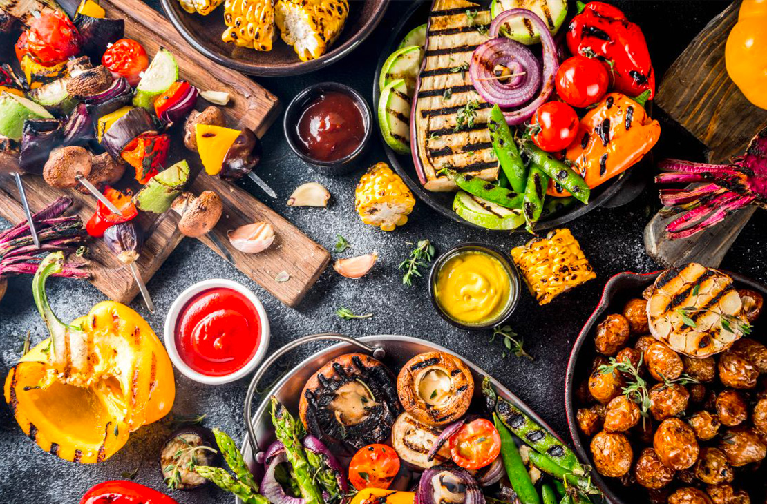 des légumes grillés au barbecue