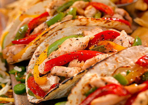 Des fajitas à la viande de poulet