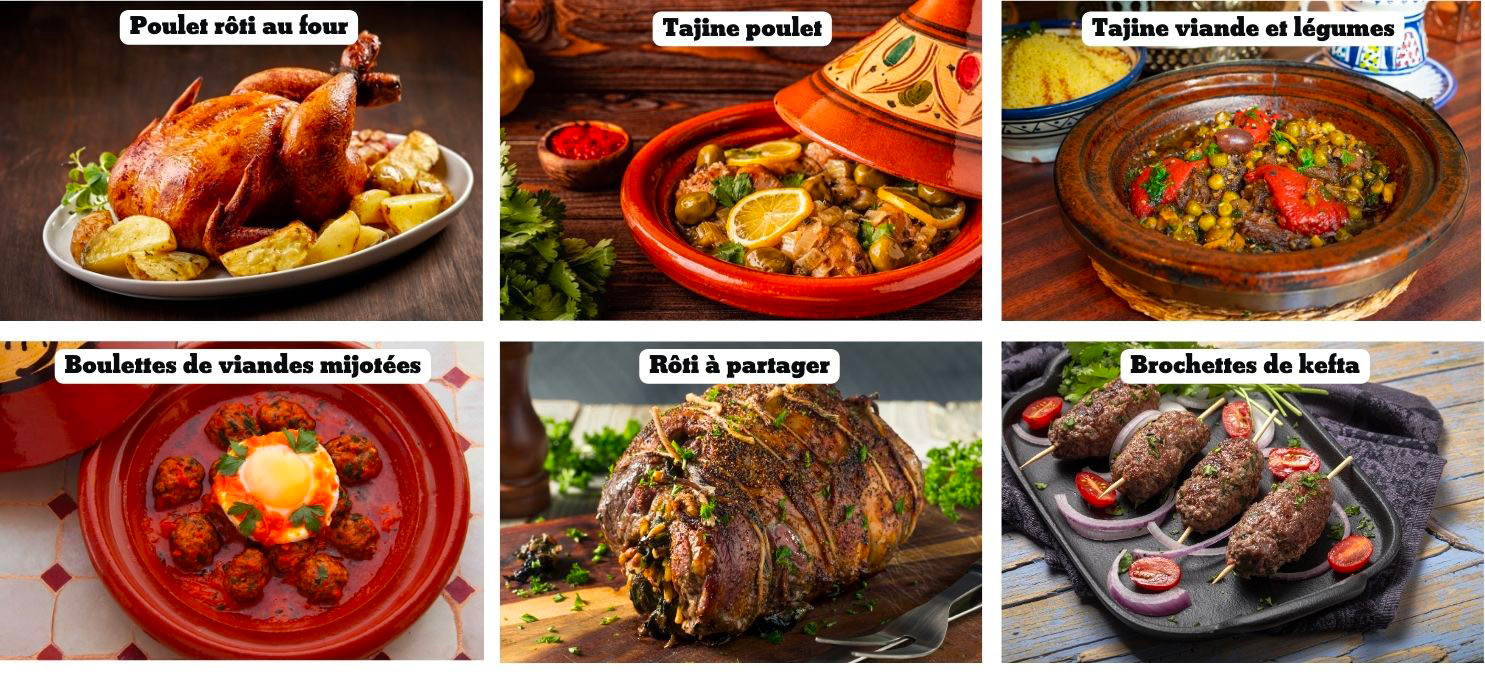 6 différents plats principaux pour le ramadan