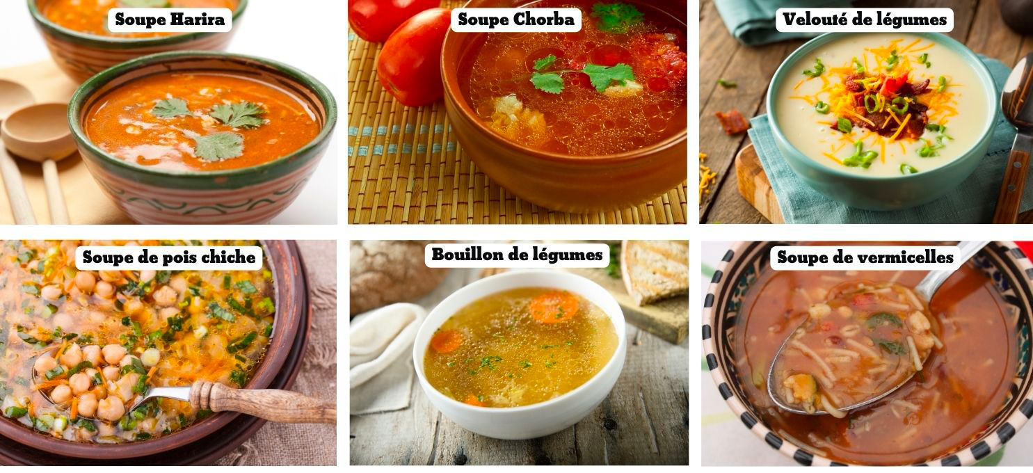 6 diffétentes soupes du ramadan