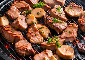 blanquette de veau sur une grille de barbecue