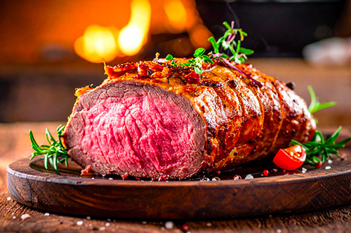Un rôti de boeud cuit à basse température