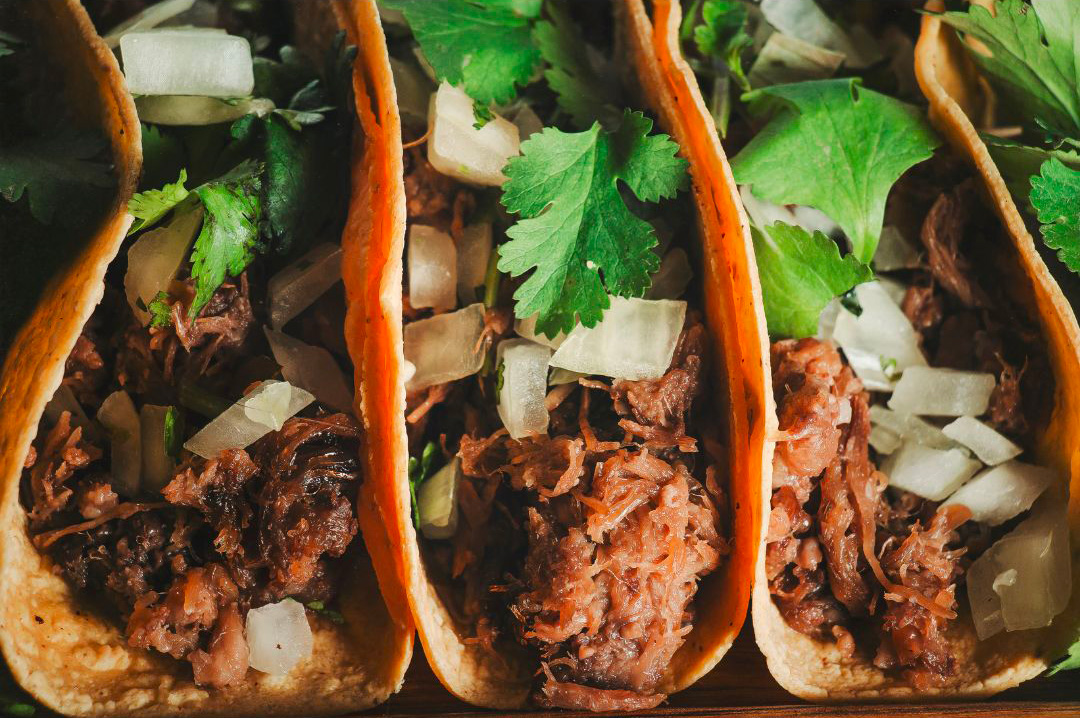 3 tacos à l'agneau en gros plan