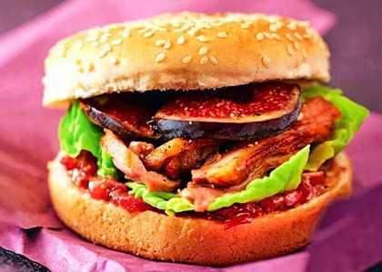 Burger magret de canard, figues, reblochon