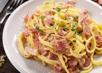Recette pâtes carbonara aux lardinettes de dinde