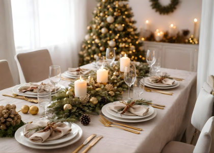 Comment dresser une table de Noël simple, élégante... et chaleureuse chez soi