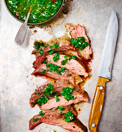 BAVETTE GRILLÉE SAUCE CHIMICHURRI