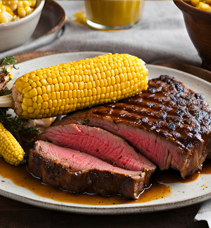 Côte de boeuf grillée à la moutarde